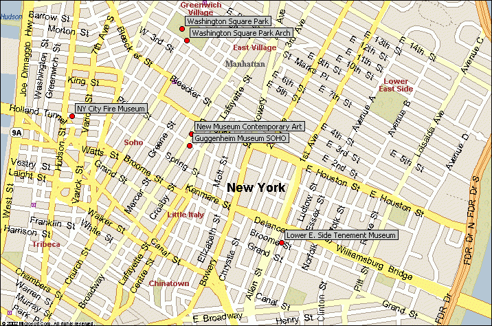 New York Map Little Italy