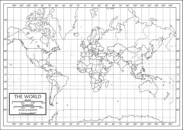 Printable Countries World Map With Latitude And Longitude 
