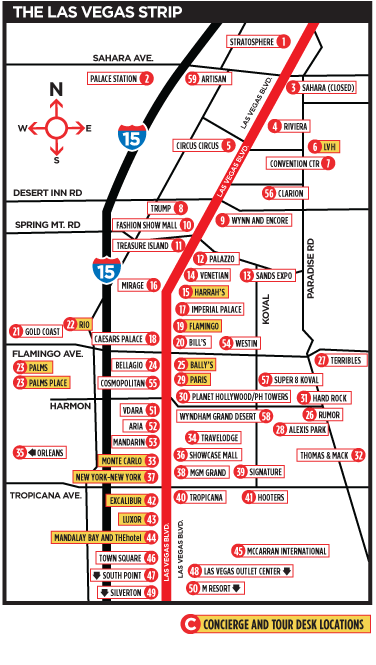 Printable Map Of Las Vegas Strip With Hotel Names