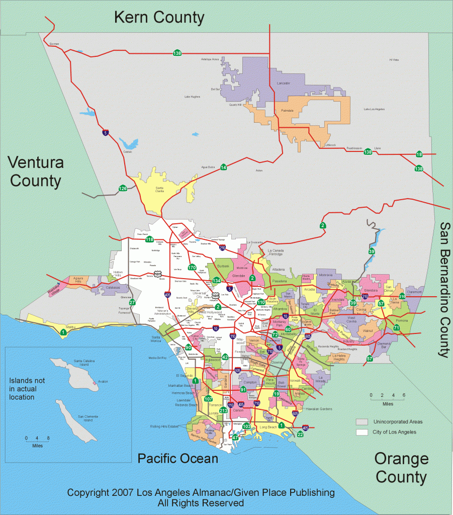 Printable Map Of Los Angeles County Printable Maps