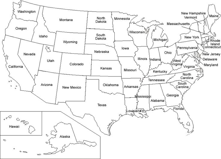 Printable Map Of The US United States Map Labeled 