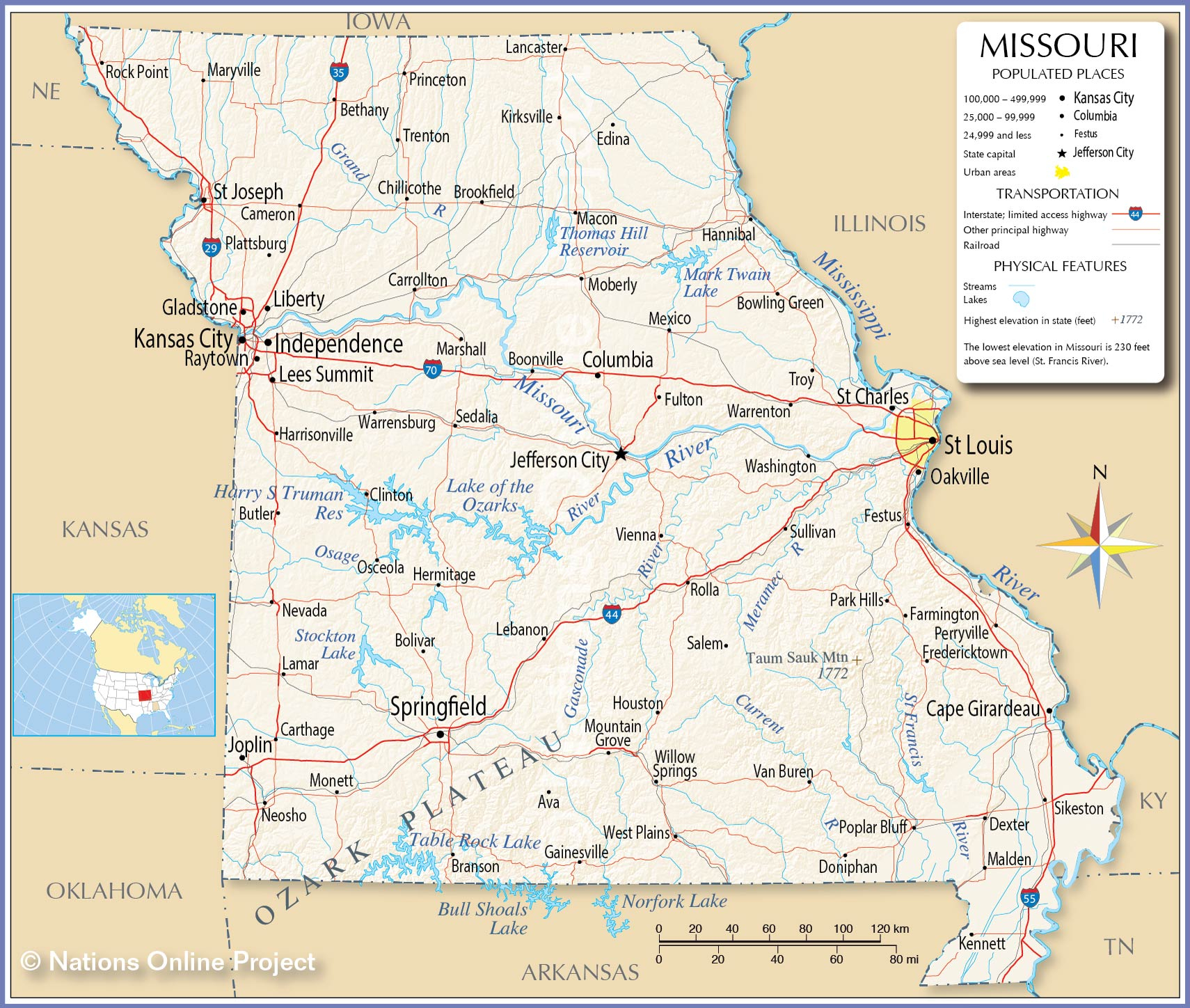 Reference Maps Of Missouri USA Nations Online Project Reference Maps Of Missouri USA Nations Online Project