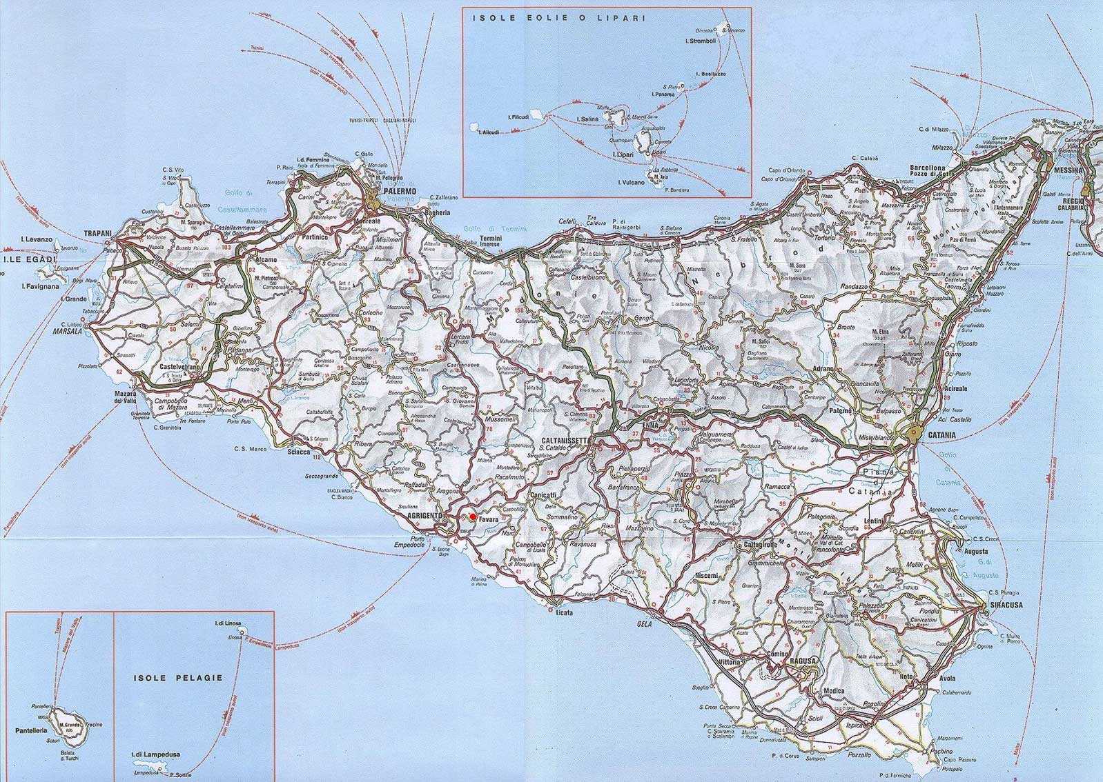 Sicily Detailed Map Mapsof Net