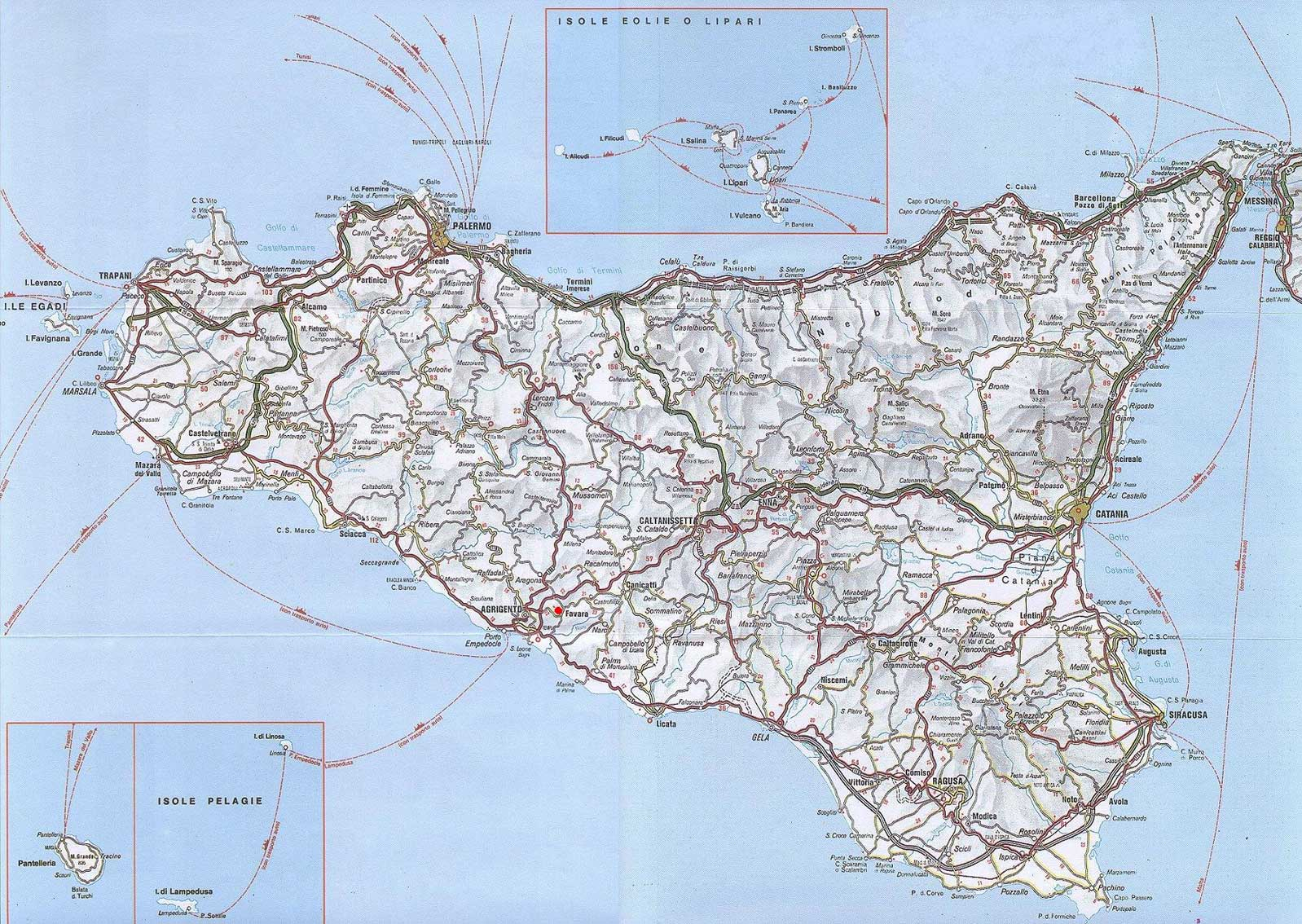 Sicily Detailed Map Mapsof Net Sicily Detailed Map Mapsof Net