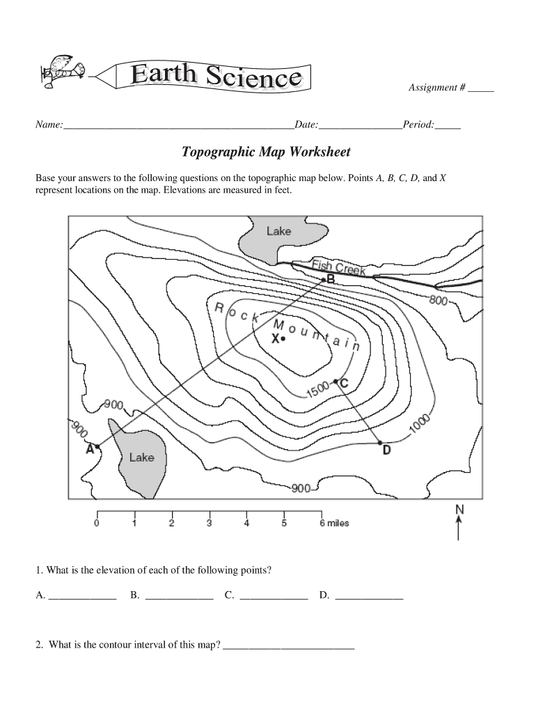 Topographic Map Worksheet Pdf Fill Online Printable 