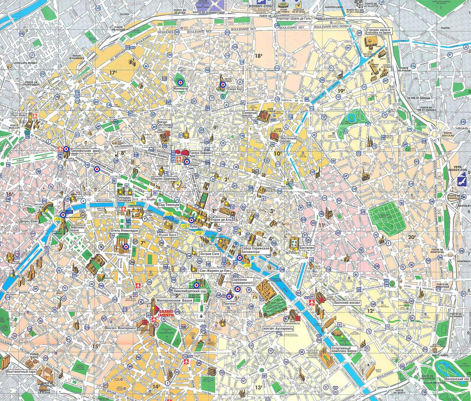 Touristische Karte Von Paris Frankreich Paris Touristische Karte Von Paris Frankreich Paris