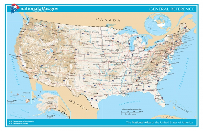 United States National Atlas Map Poster United States National Atlas Map Poster