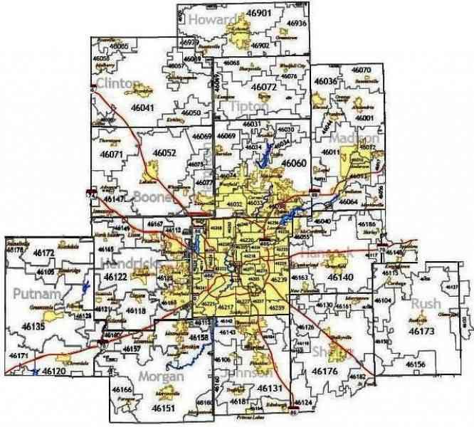 33 Indiana Zip Code Map Maps Database Source