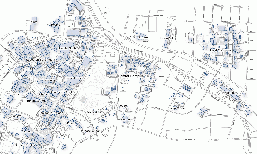 34 Duke University Campus Map Maps Database Source