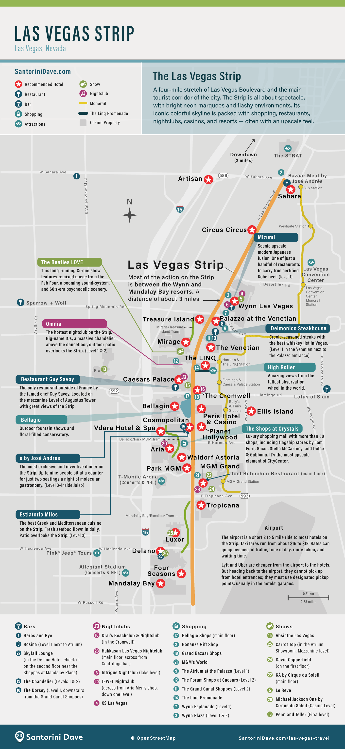 41 Best Hotels On The LAS VEGAS STRIP With Hotel Map