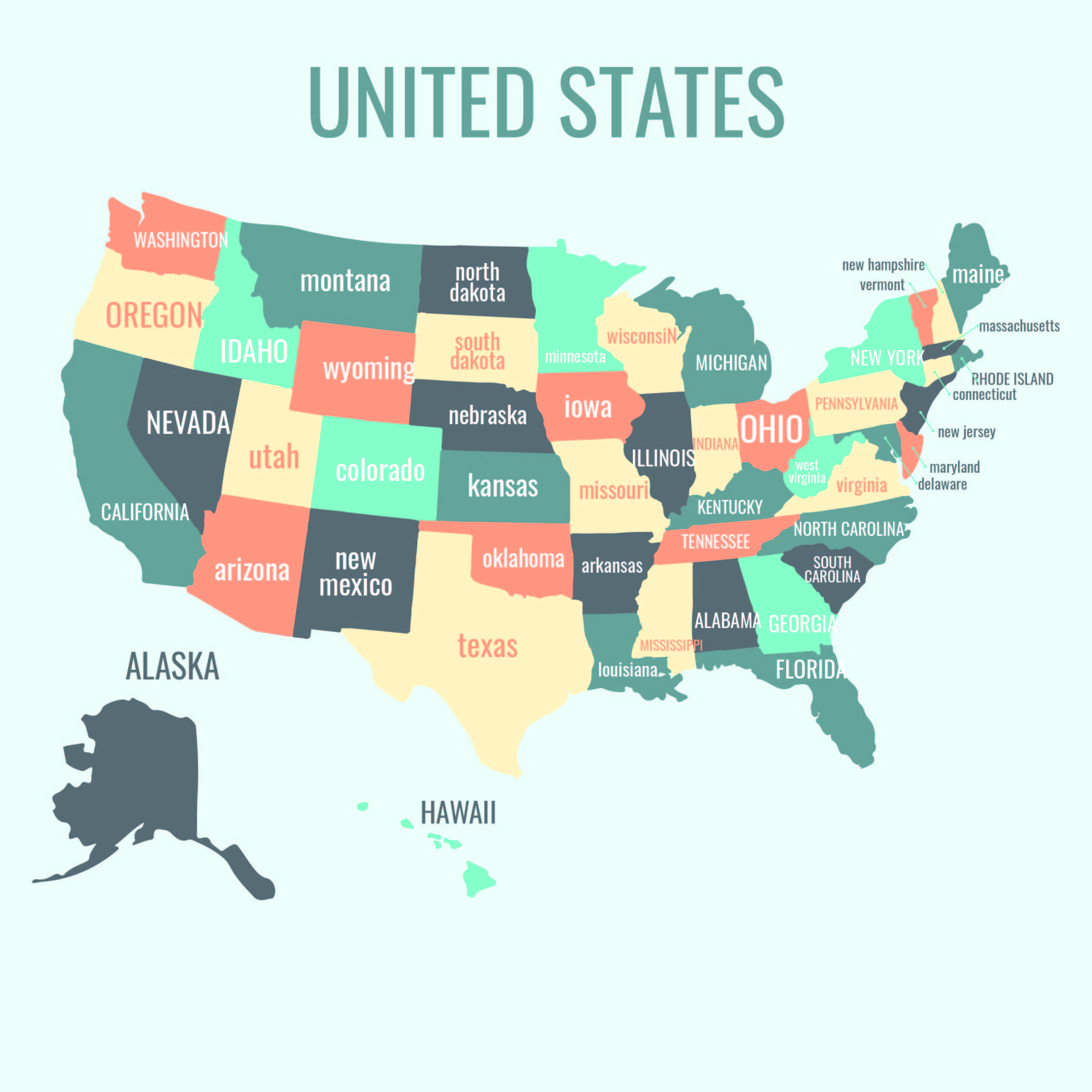 5 Best Printable Map Of United States Printablee