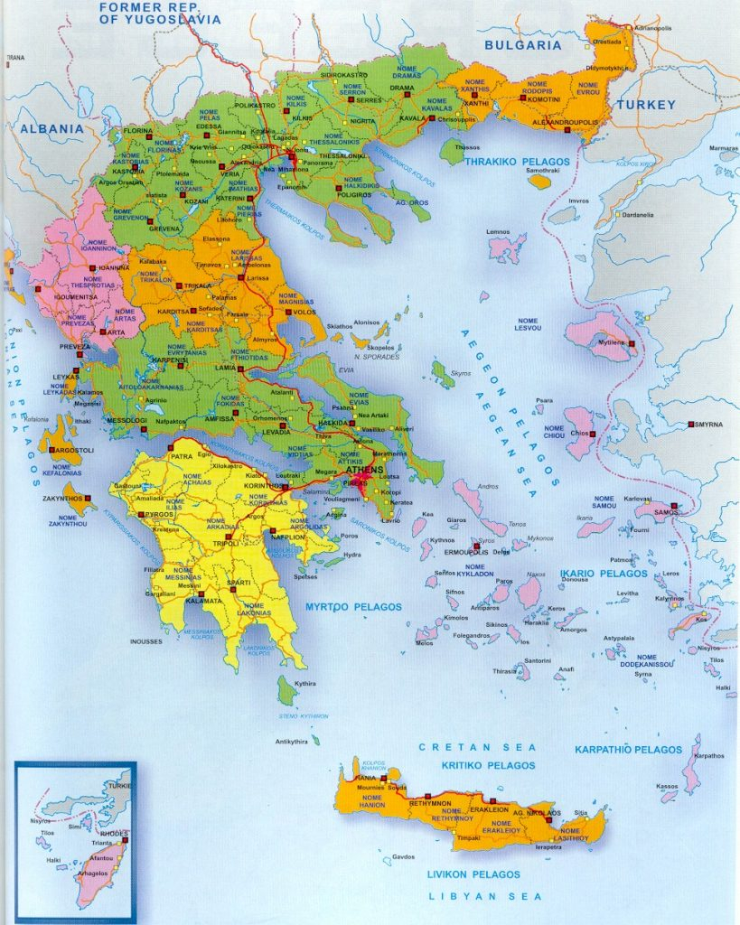 A Map Of Greece And The Greek Islands With Regard To 