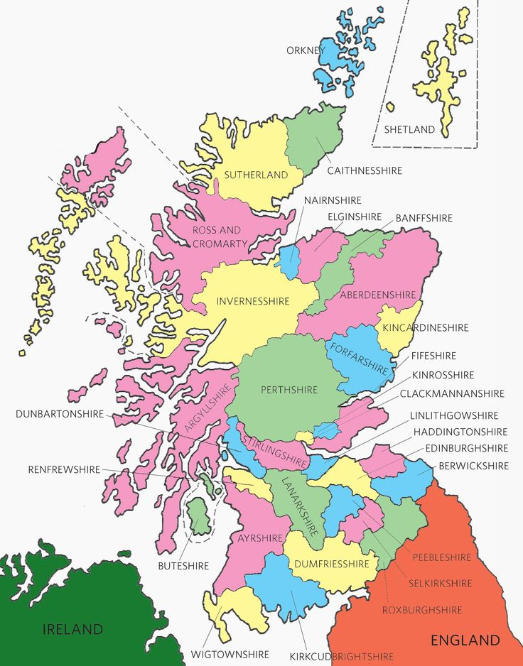 A Map Of Historical Scottish Counties Scotland Map Map