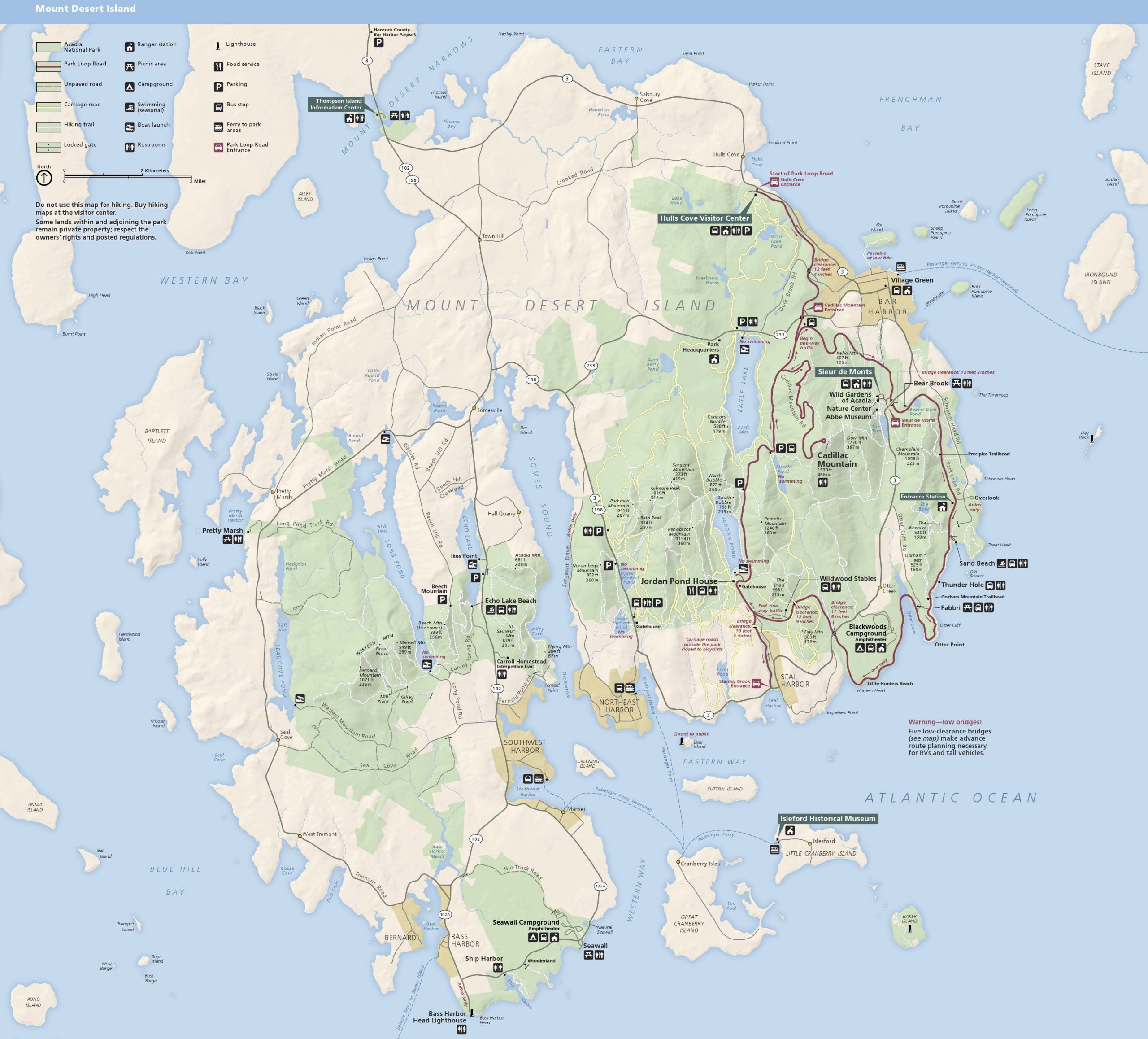 Acadia National Park Map Acadia National Park Map 