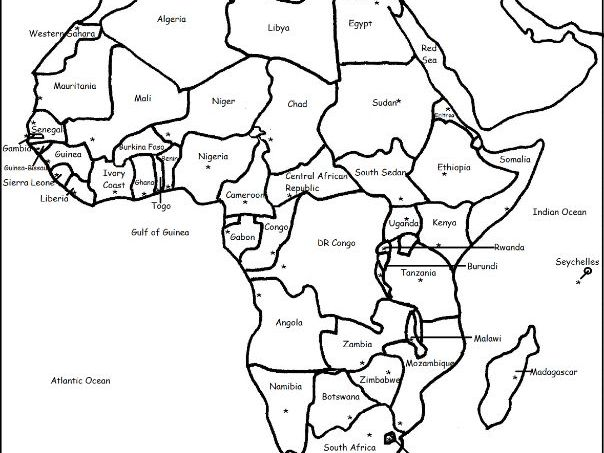 Africa Continent Printable Handouts With Map And List 