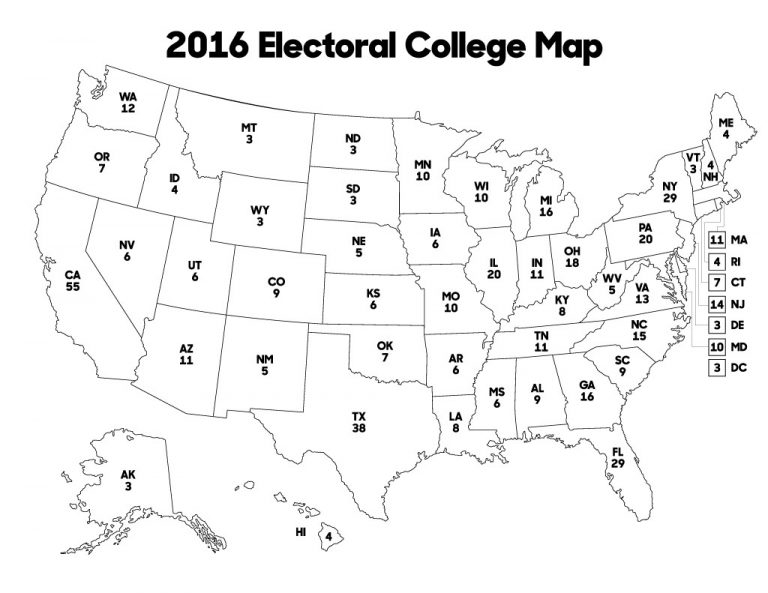 An Electoral Map To Color While Watching Election Returns