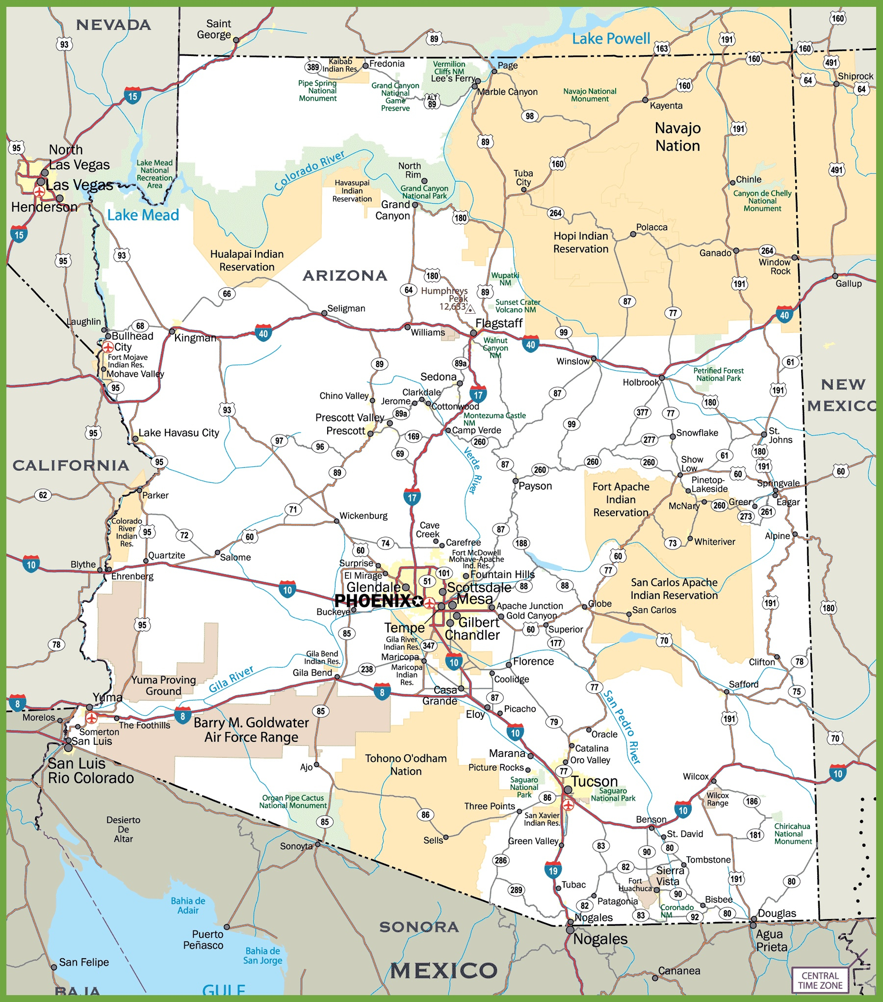 Arizona Road Map