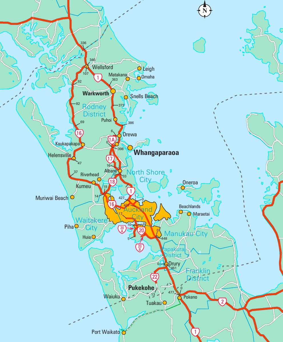 Auckland Area Map