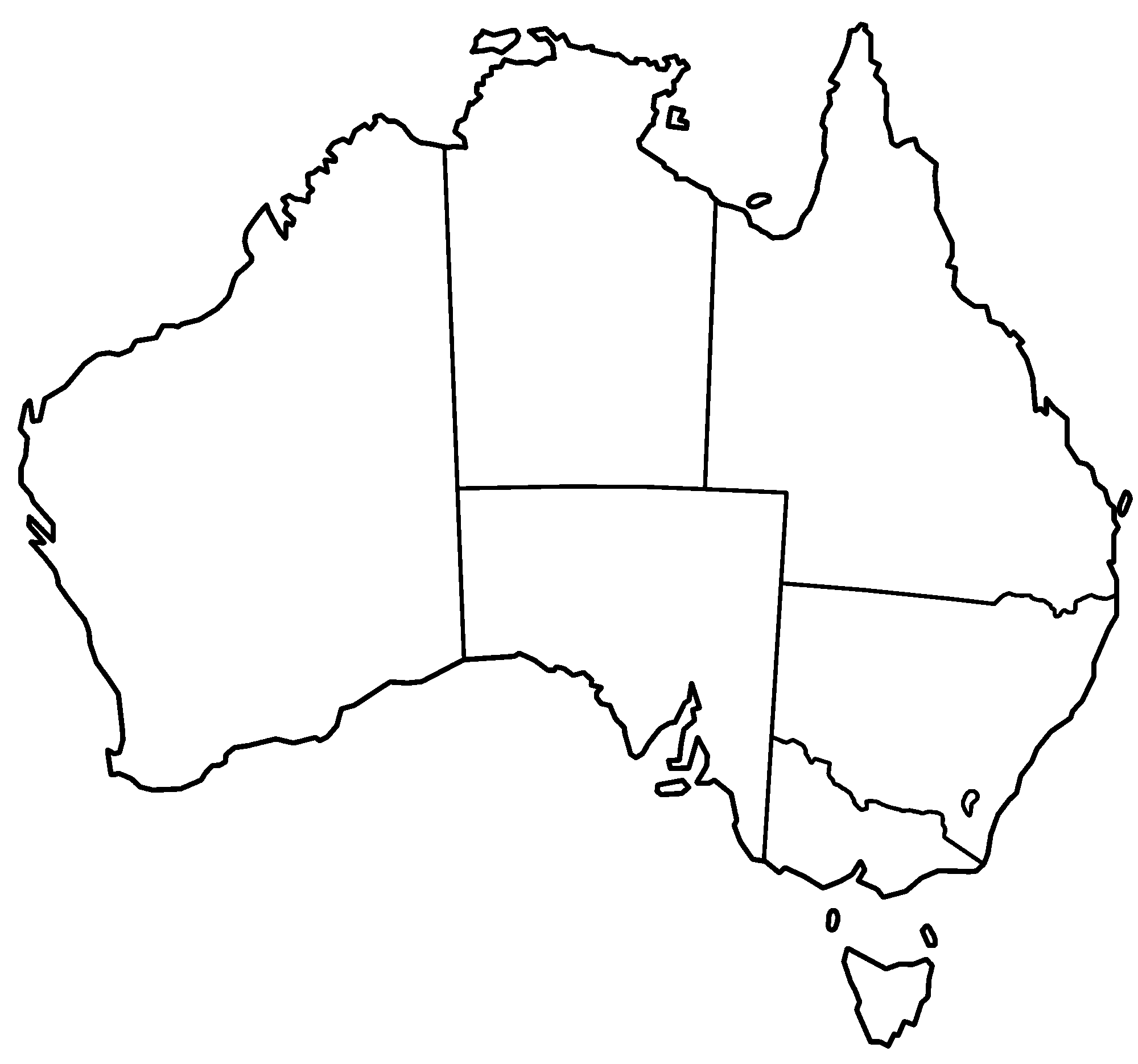 Australia States Blank Mapsof