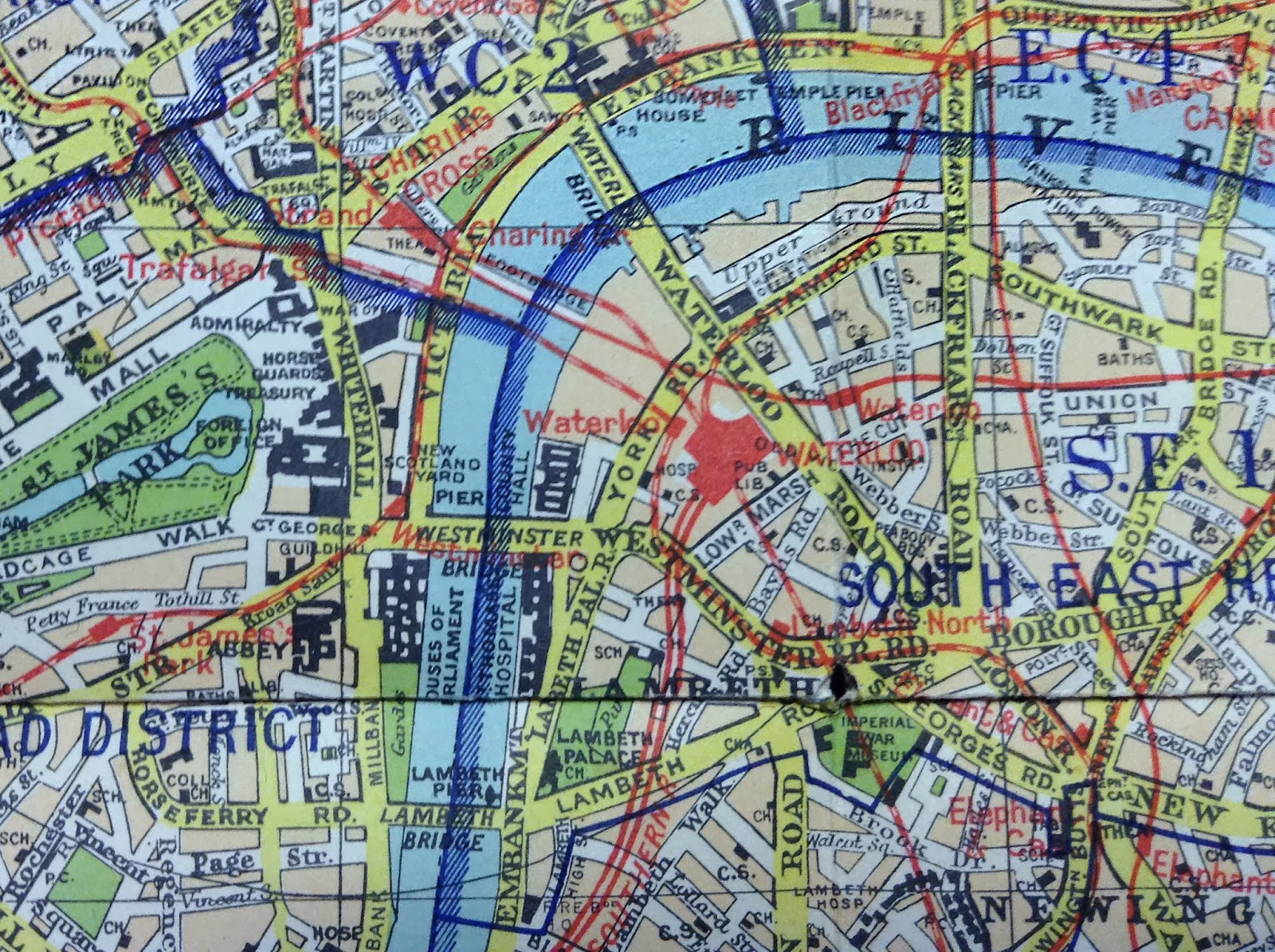Biblio Nord Bacon s Large Print Map Of London Circa 1947