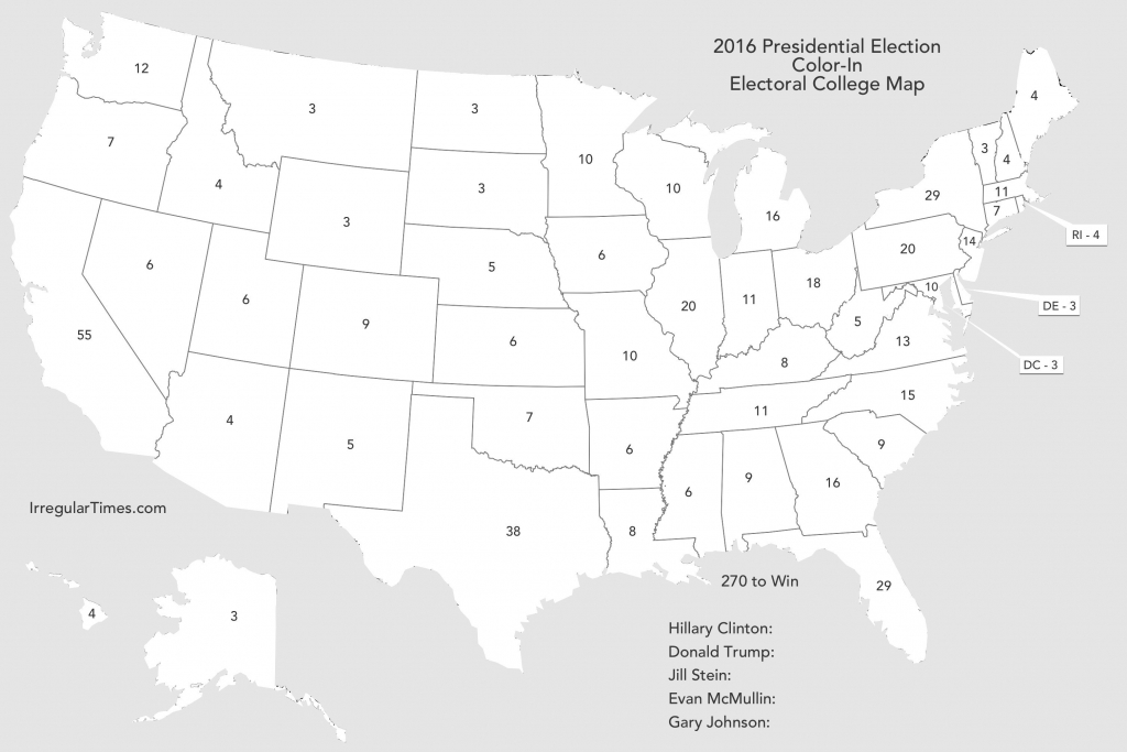 Blank Electoral College Map 2016 Printable Printable Maps