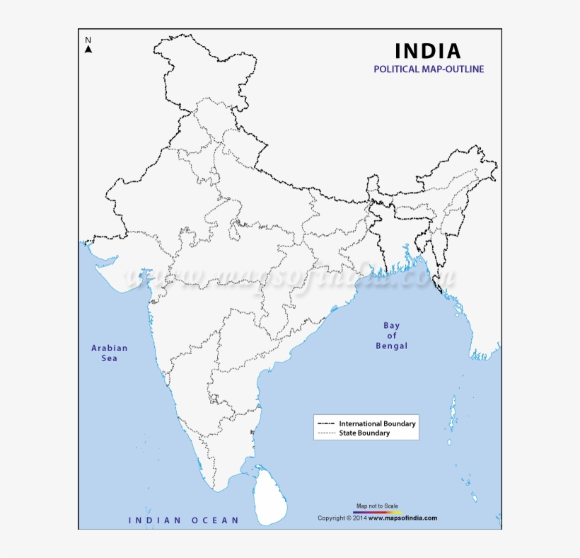 Blank India Political Map Outline Calendrier 2021