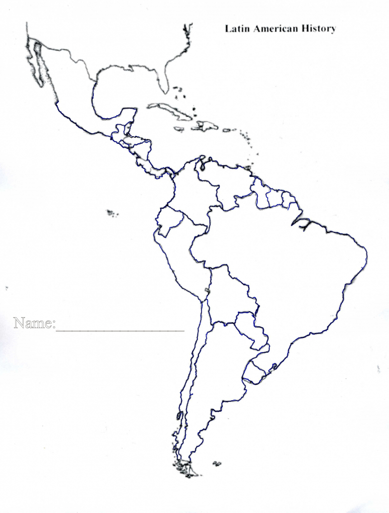 Blank Map Of Central And South America Printable 