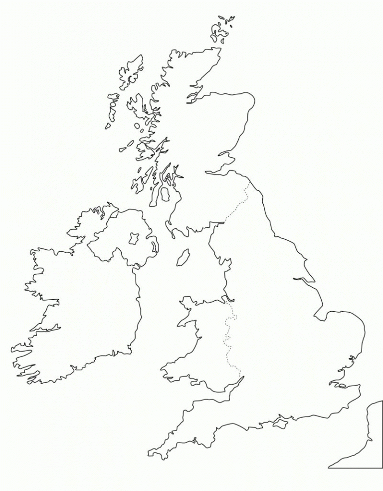 Blank Map Of Ireland And Uk Within Printable Blank Map Of