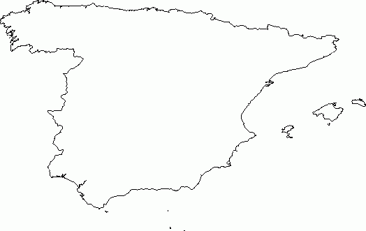 Blank Outline Map Of Spain