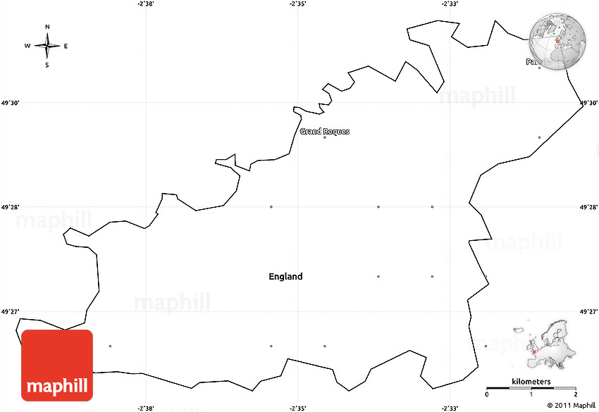 Blank Simple Map Of Guernsey