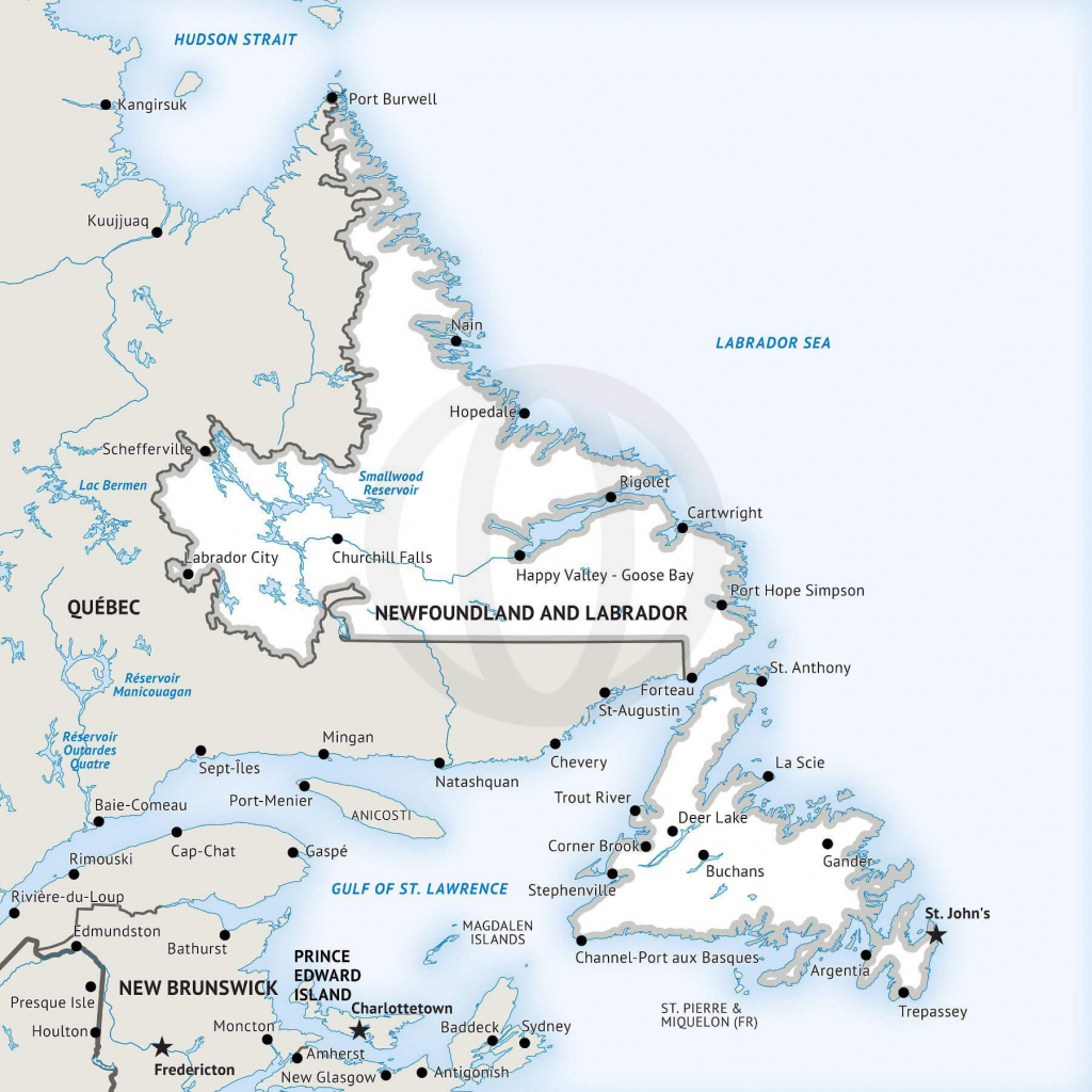 Blank Simple Map Of Newfoundland And Labrador With 