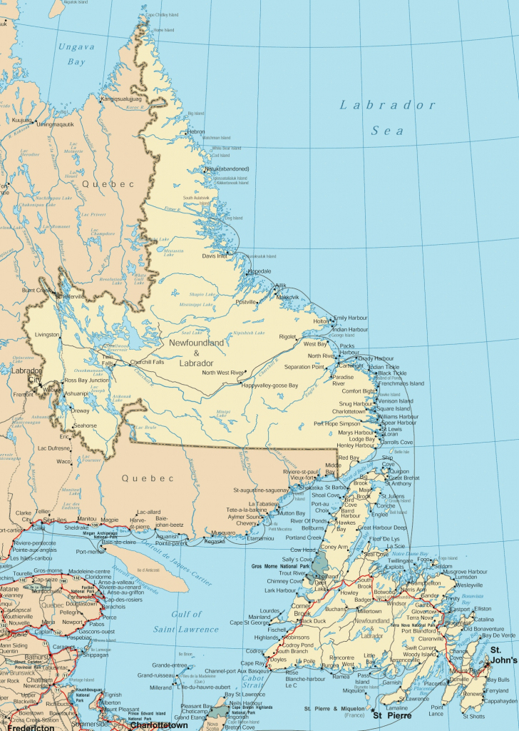 Blank Simple Map Of Newfoundland And Labrador With 