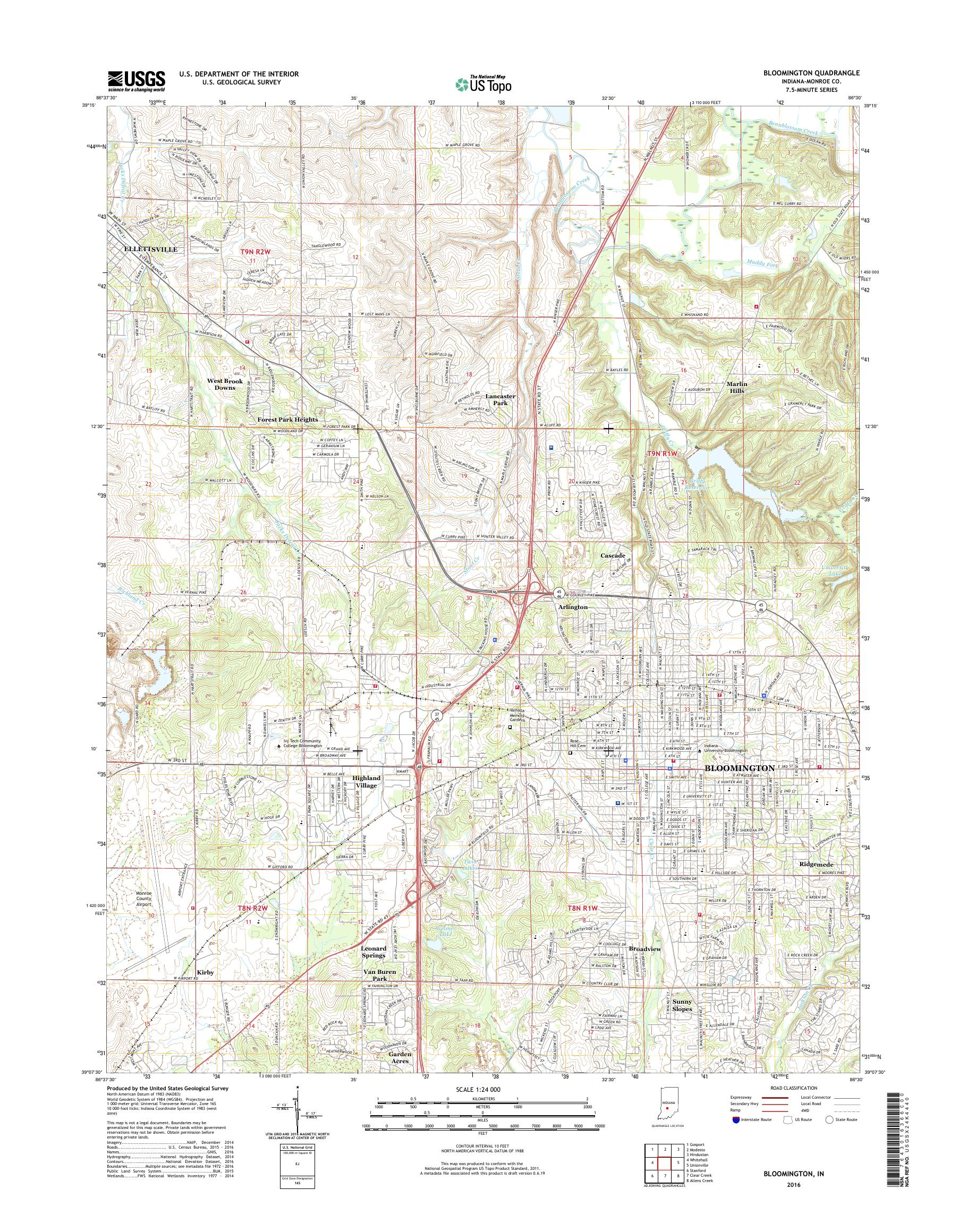 Bloomington Indiana Map