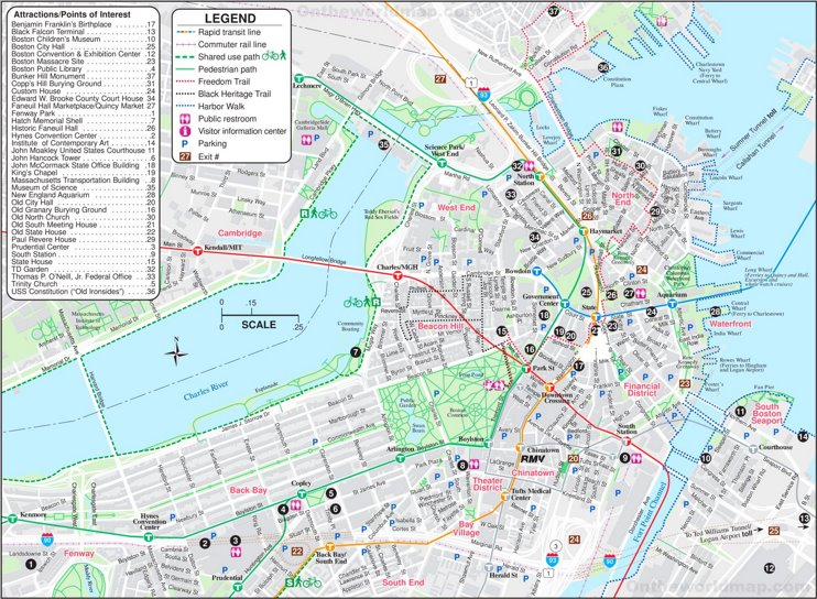 Boston Tourist Map