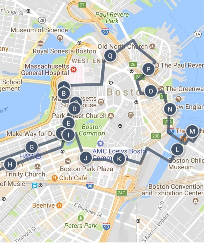 Boston Walking Tours Maps FREE Printable Tourist Map PDF 