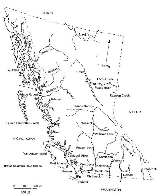 British Columbia Printable Map Columbia Map Printable 