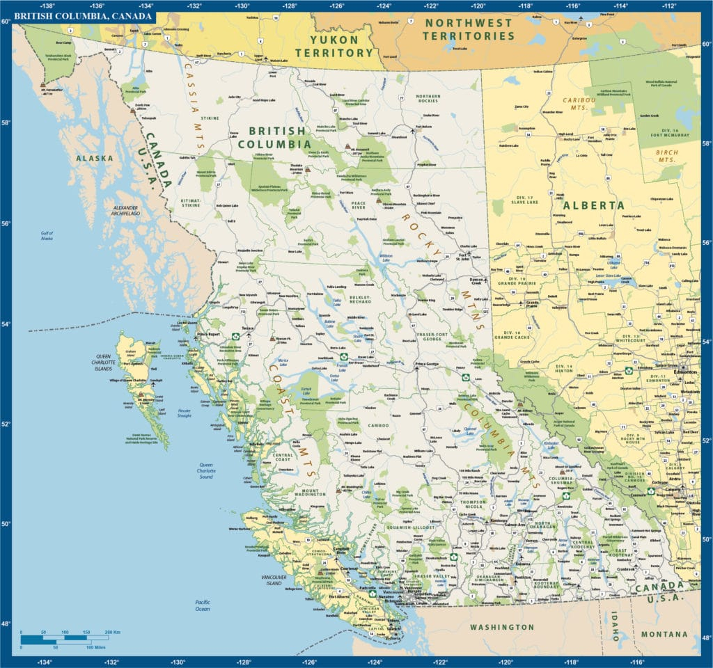 British Columbia Province Map Digital Creative Force