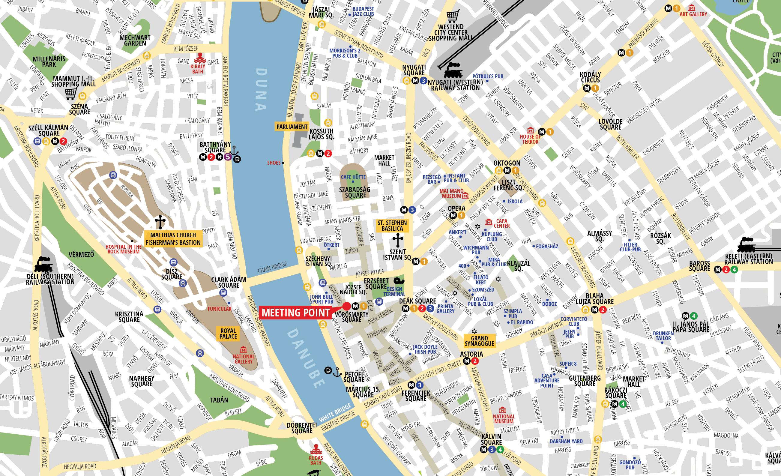 Budapest Attractions Map PDF FREE Printable Tourist Map 