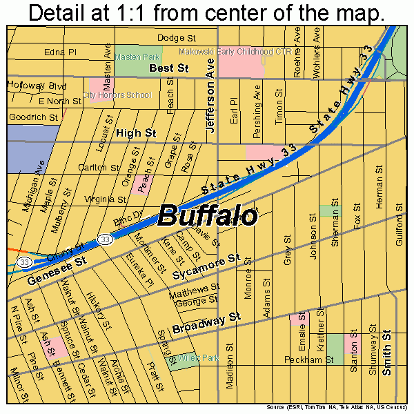 Buffalo New York Street Map 3611000