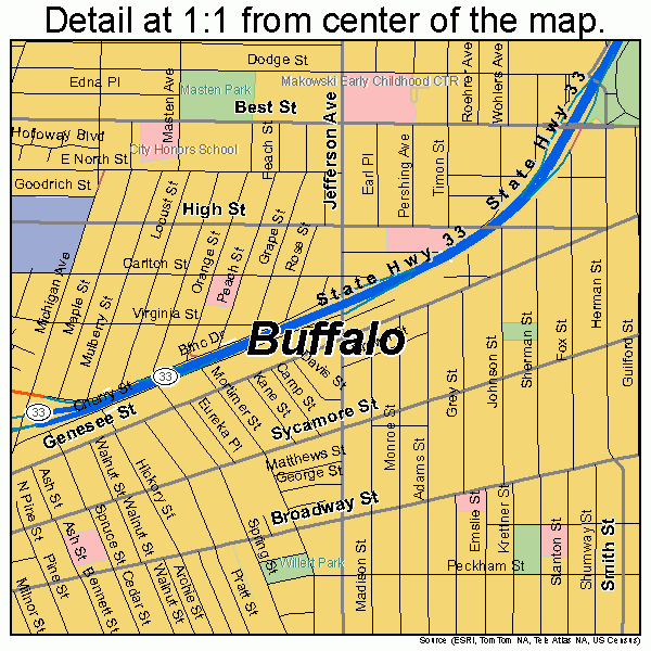 Buffalo New York Street Map 3611000 Buffalo New York Street Map 3611000