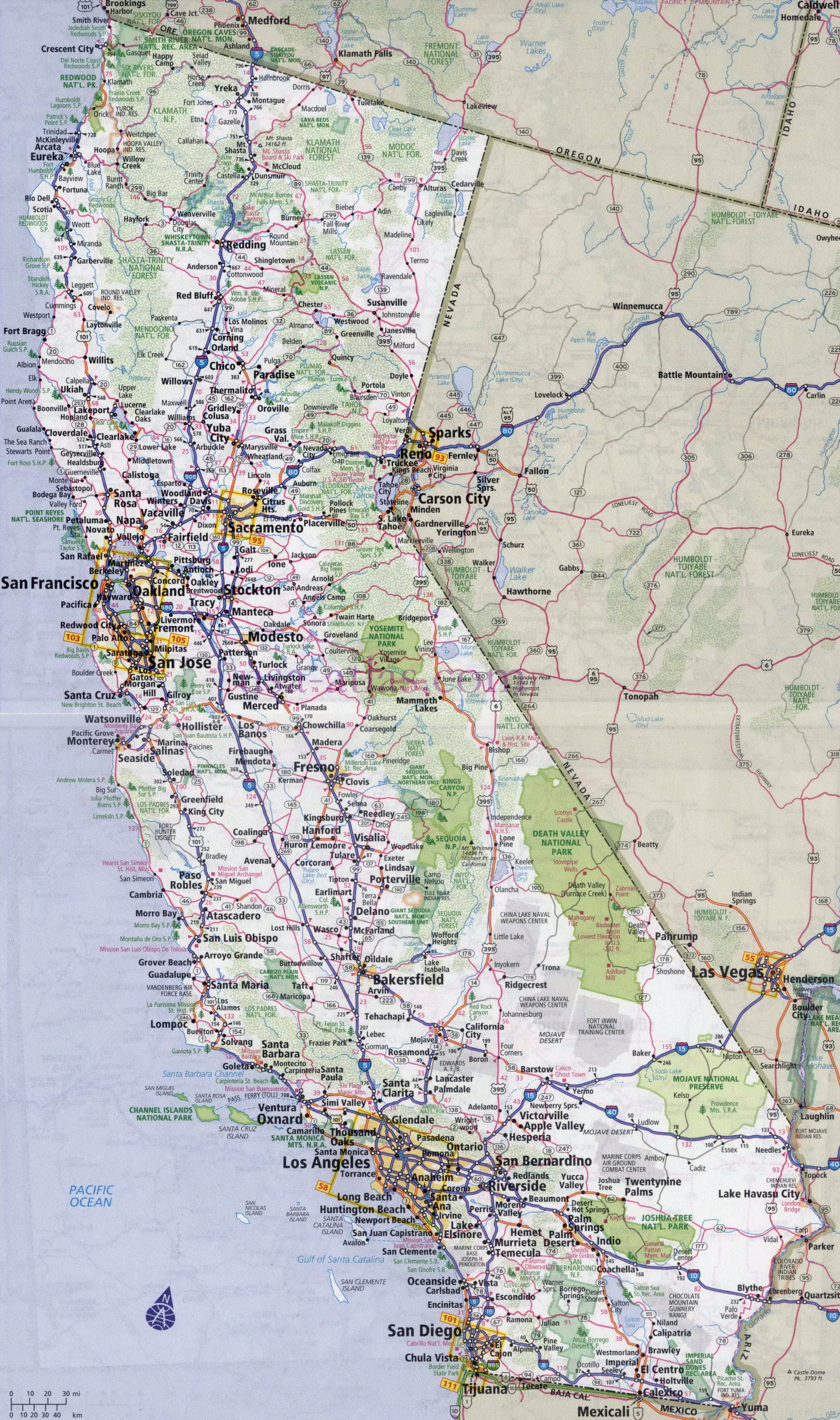 California Map Detailed California Map Detailed