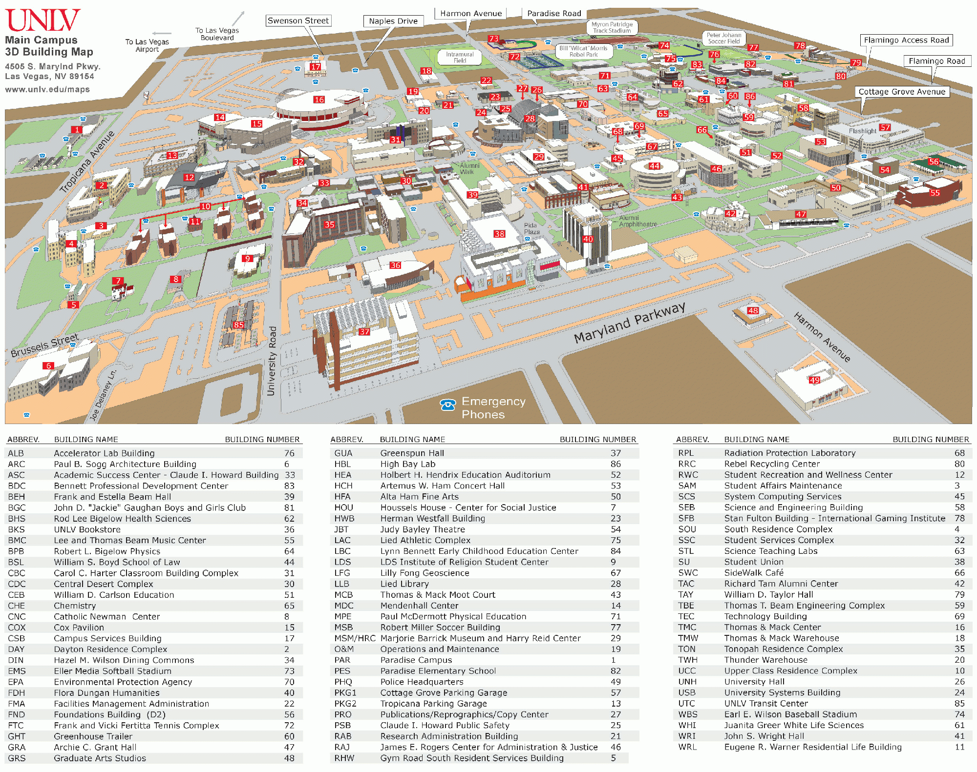 CAMPUS MAP UNLV Online Visitor s Guide