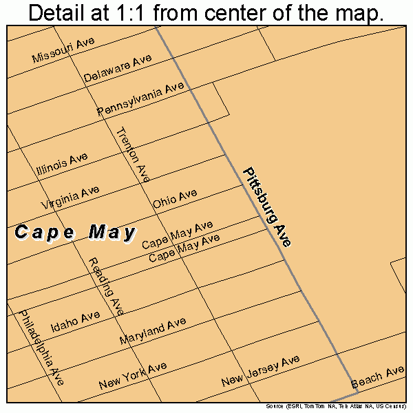 Cape May New Jersey Street Map 3410270