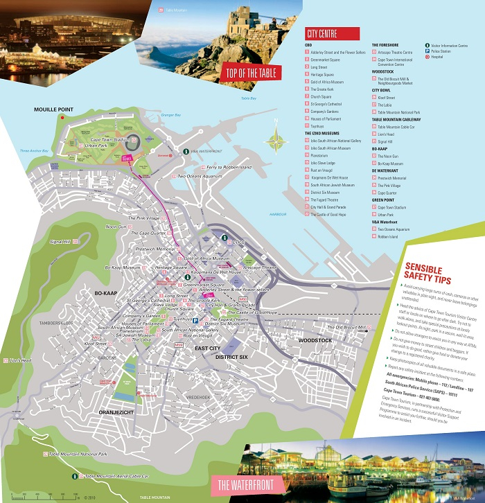 Cape Town Attractions Map FREE PDF Tourist Map Of Cape 