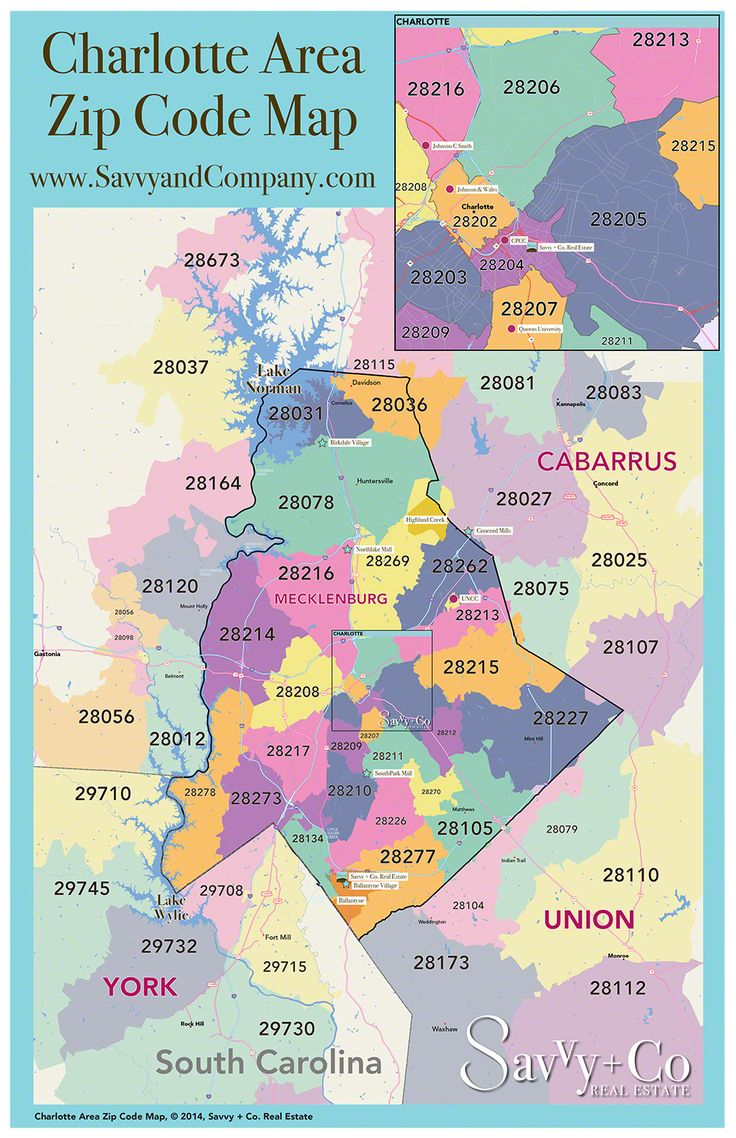 Charlotte NC Area Zip Code Map We Are Charlotte s 