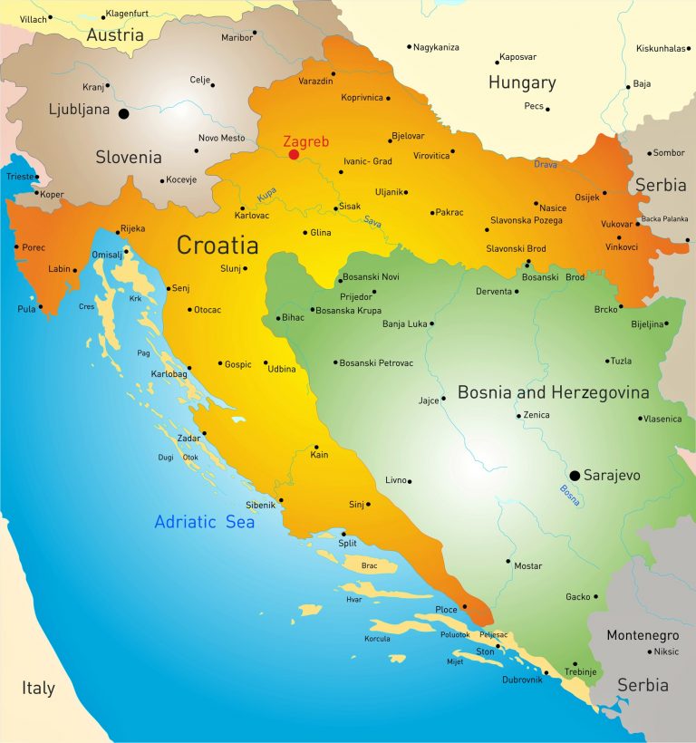 Cities Map Of Croatia OrangeSmile
