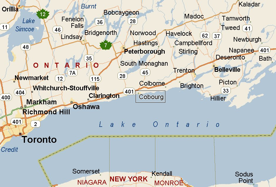 Cobourg Ontario Area Map More Cobourg Ontario Area Map More