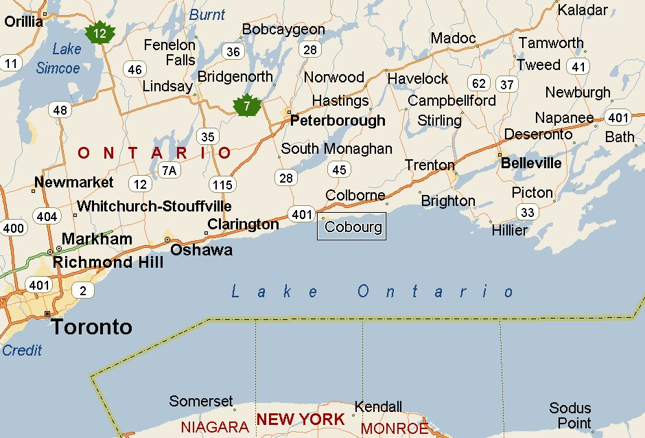 Cobourg Ontario Area Map More