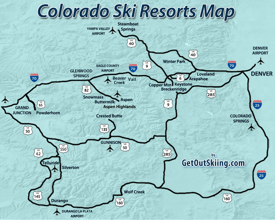 Colorado Ski Resorts Map GetOutSkiing Colorado Ski 