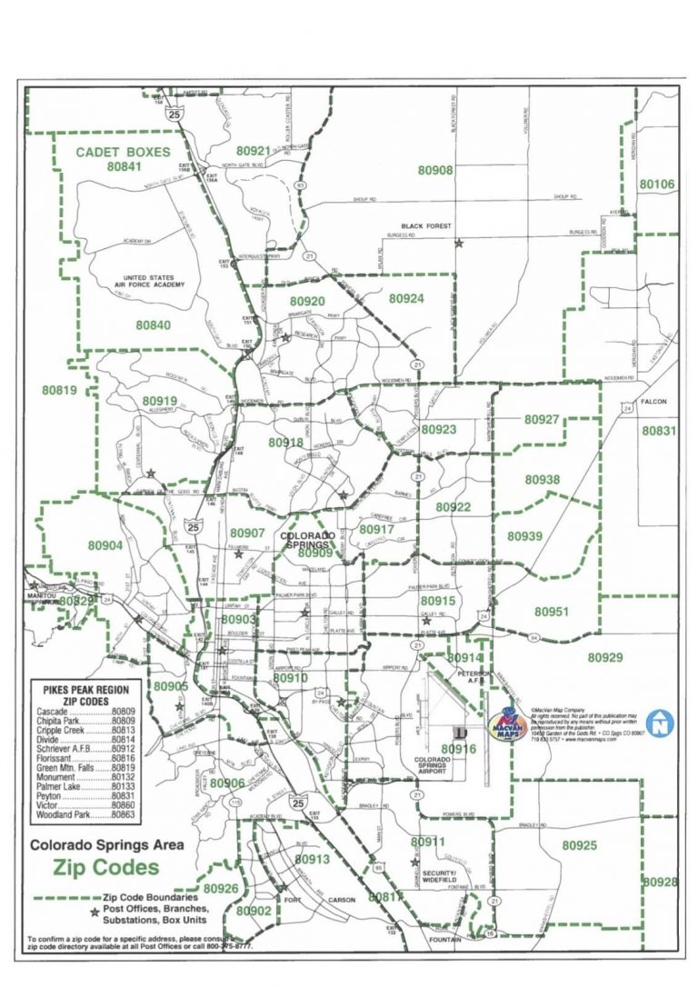 Colorado Springs Zip Code Map Best New 2020